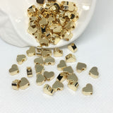 50pcs 14K Gold Plated Heart Shape Beads