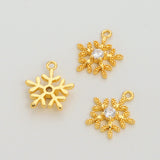 (20pcs)Christmas Gift Color Preserving Gold Plated Pendant With Zircon Charms