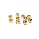 50pcs 14k Gold Plated Big Hole Barrel Bead