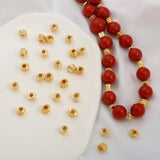 14K (500pcs) Plated with Real Gold Fried Dough Twist Charms Ball Bead