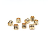 50pcs 14k Gold Plated Big Hole Barrel Bead