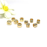 50pcs 14k Gold Plated Big Hole Barrel Bead