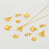 (20pcs)Christmas Gift Color Preserving Gold Plated Pendant With Zircon Charms