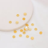 (2000pcs)14K Gold Wrapped Hollow Six Petal Flower Cap Spacers