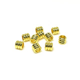 50pcs 14k Gold Plated Big Hole Barrel Bead